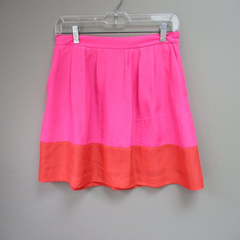 J Crew Pink and Orange Skirt Size 2 Lightweight Womens
